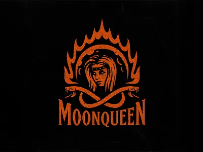 MoonQueen apparel clothing crown dmitry krino fire mascot merch moon moon logo print queen