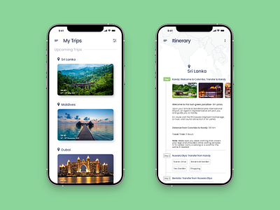 Itinerary app design minimal ui ux