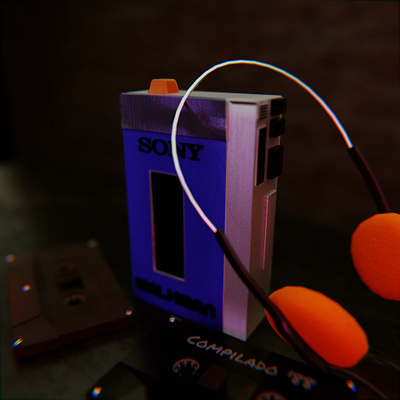 Sony Walkman. 80s 3d art 80s b3d blender3d design products