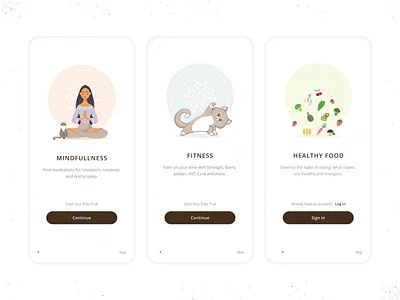 Yoga Intro Page app basic design design homepage log in minimal mobile app ui user experience user interface ux yoga yoga app
