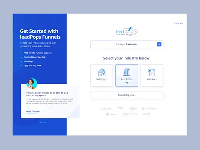 Mortgage Leads Funnel Design conversion dashboard debt form funnel insurance leads loans mortgage pricing register registration sales sales funnel sales page steps testimonial uikreative website