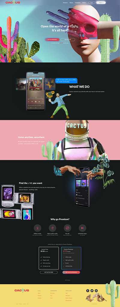 Cactus Landing page art branding cactus design minimal ui uiux ux web webdesign