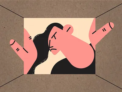 Hey! box character color design funny girls illustration sending