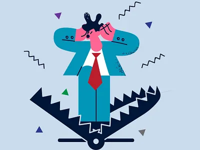 Oh no! bussines bussiness logo character color illustration man trap