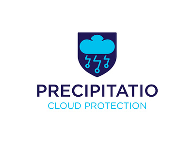 PRECIPITATIO - Week 14 branding cloud cloud computing cloud logo design digital hay hayhaily logo logo challenge logo design logo mark logochallenge logos logotype minimal shield shield logo tech tech logo