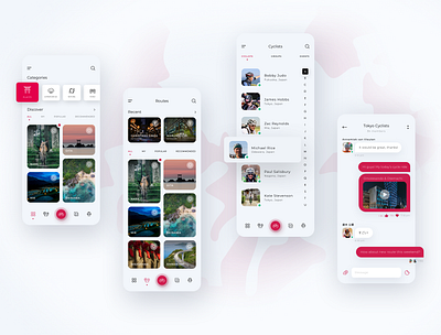 Traveling & Cycle Tracking App app bicycle chat cycle japan journey map mobile ride road route share stream track travel trip ui ux vacation video
