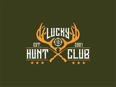 LUCKY HUNT CLUB abstract logo beast behance dribbble hunt logo logo art logo brand logo inspiration logodesigner logodesignersclub logoroom old vintage design vintage logo