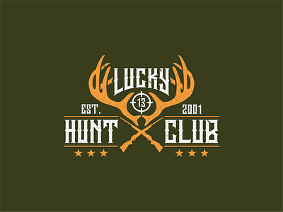LUCKY HUNT CLUB abstract logo beast behance dribbble hunt logo logo art logo brand logo inspiration logodesigner logodesignersclub logoroom old vintage design vintage logo