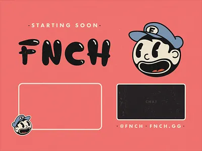 FNCH branding cartoon fnch illustration logo oldschool rubberhose twitch twitch logo