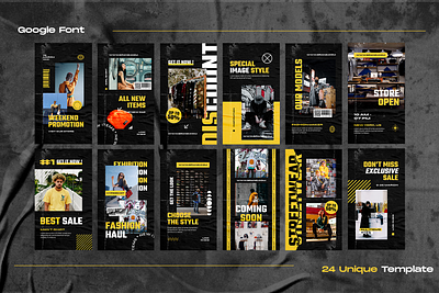 Fashion Instagram Template advertising branding design girl hypebeast illustration instagram instagram stories instagram story instagram template layout social media social media pack social media templates streetwear template