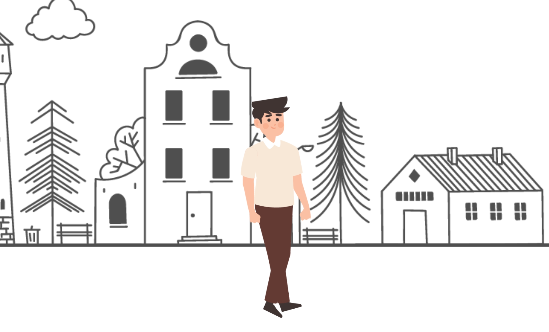 Adam is out for a walk 2danimation 3d adobe animation app character city dribble graphic design illustrator logo motion motion design motion graphics ui ux vector