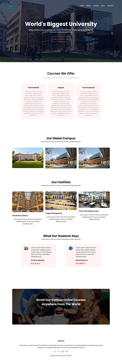 college website homepage design design homepage design web webdesign website