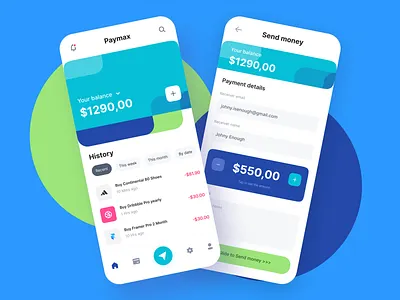 Paymax Transfer App app app design colourful cute design figma flat minimalist mobile shoot simple ui ui ux uidesign ux