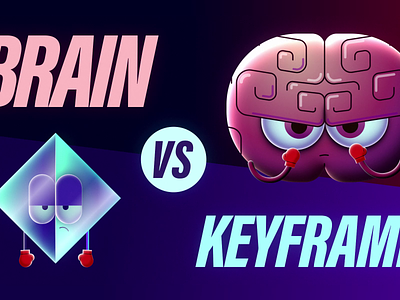 Brain vs Keyframe after effects animation brain vs keyframe fight illustration illustrator inside an animators mind motion motion graphics