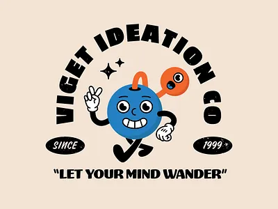 Wandermore character flat funky grainy grit illustration mind peace smile sparkle texture vector viget wander