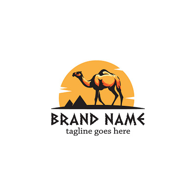 Camel Logo adobe illustrator arab branding camel cartoon coreldraw design dessert illustration logo orange pyramid ramadan ramadan kareem ramadhan vector