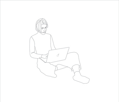 ARTEs abstract apple logo avatar beautiful art continuous line design illustration laptope art lineart office work art one line portrait vector woman art