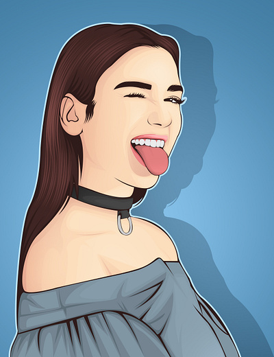 Dua Lipa artwork celebrity dua lipa fanart portrait singer vector vector art vexel vexel art