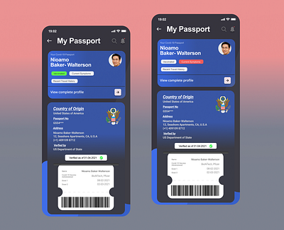 Covid-19 Passport app concept covid19 design passport ui ux