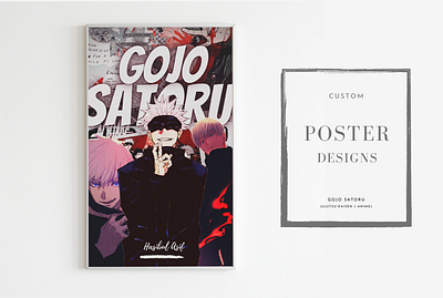 Custom Anime Poster design for Gojo Satoru from Jujutsu Kaisen anime anime art beautiful design design art designer explore explore design explorers graphicdesign new poster poster a day poster art poster design posters trending trending ui wall wallpaper