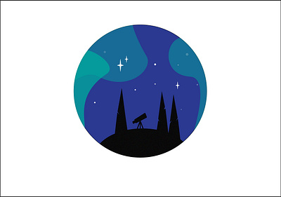 StarGazing 2021 2k21 adobe adobe illustrator aurora design dream gaze illustration minimal star telescope vector