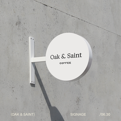 Oak & Saint Signage branding clean logo minimal