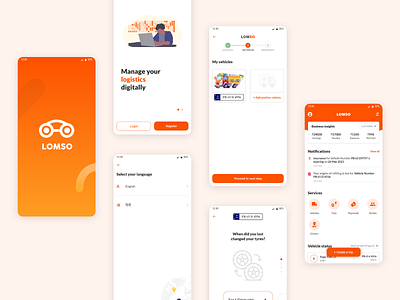 Lomso - A logistics management app app clean ui design hello dribble hello world illustration ios app ui ux vector