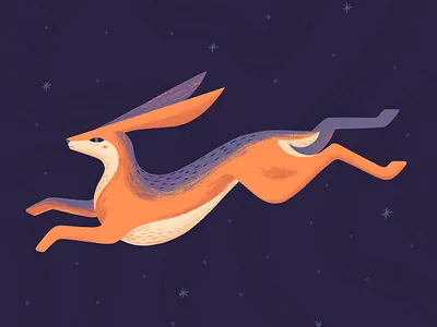 Happy Easter! bunny design easter easter bunny easter eggs hare illustration nature orange procreate purple rabbit