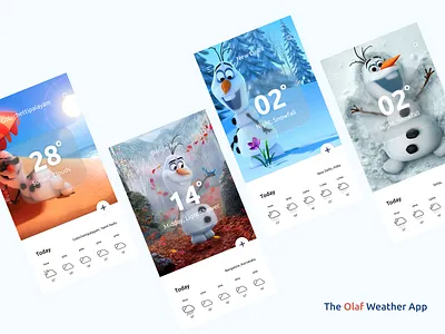 The Olaf Weather App 🌧️☀️ adobexd app design aurora dailyui dailyuichallenge freebie freelancer landing page mobile mobile weather app neomorphism ui