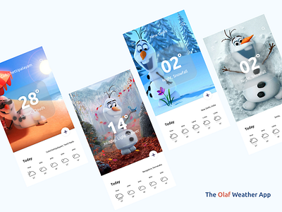 The Olaf Weather App 🌧️☀️ adobexd app design aurora dailyui dailyuichallenge freebie freelancer landing page mobile mobile weather app neomorphism ui