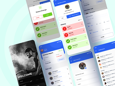 Gym Management App app design apple gym app mobile app mobile app design ui