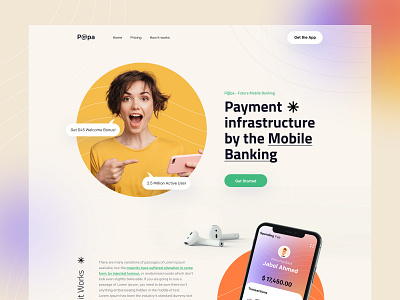 Mobile Banking - Homepage Exploration 🤘 app application bank app banking branding e commerce finance app fintech illustration landing page minimal mobile app mobile app design mobile banking mobile banking app product stock typography vector website