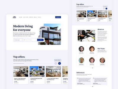 Real estate website light blue real estate realestate style guide styleguide tomaszubrik tomweb