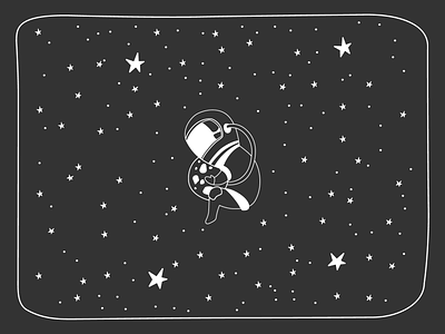 Baby in space. Cute vector cartoon illustration. art baby black cartoon child clipart composition cosmos cute graphic design illustration monochrome space stars vector