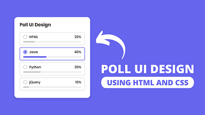 Poll UI Design using HTML CSS & JavaScript html css