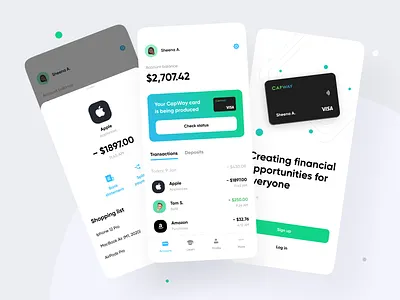 CapWay Redesign - Mobile Banking App account app app design banking banking card banking dashboard bankingapp finance finance app investment light mobile mobile app mobile app design mobile ui mvp onboarding ronas it ui ux