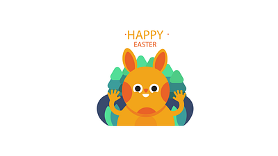 Happy Easter design flat illustration illustrator minimal vector