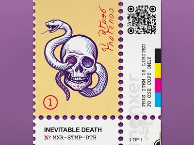 Inevitable Death Stamp crosshatch stamp