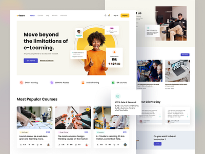 e-Learning Website Design 2021 2021 trend design e learning learning learning platform online app online course online education online learning online school online teaching trendy design typography udemy ui ui design ux webdesign website