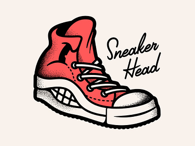 Sneaker Head design drawing illustration lettering script sneaker sneaker head typography vector