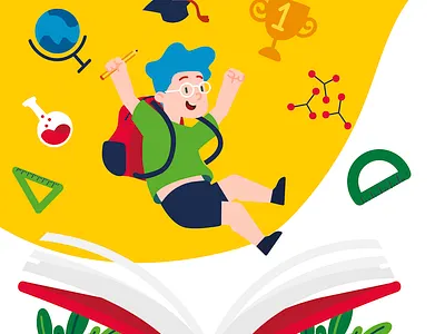 happy learning books happy illustration learn изобразительное искусство иллюстрация персонаж