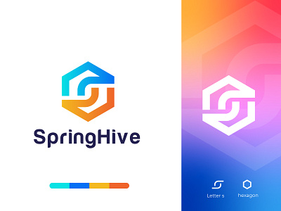 springhive a b c d e f g h i j k l m abstract best logo designer brand identity branding conceptual hexagon hive letter logo logo agency logo designer logos market modern monogram morden n o p q r s t u v w x y z popular spring technology