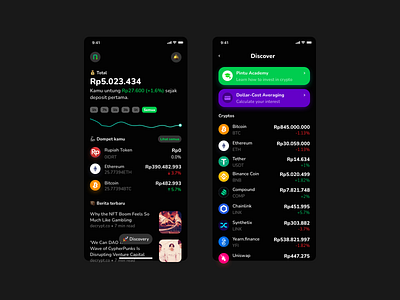 Dark Mode Pintu Homepage Exploration app color crypto cryptocurrency design gradient ui ux web