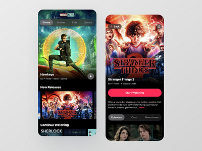 Movie Streaming App app booking cinema dark dark app dark mode dark ui dribbble entertainment figma film mobile app design movie movie app movies netflix streaming app tv show tv shows ui