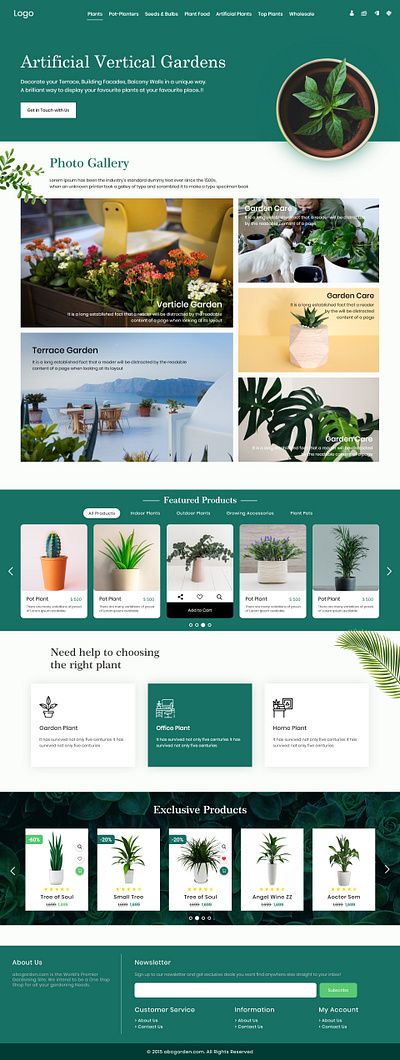 Garden Store Website adobexd green nature plants webdesign