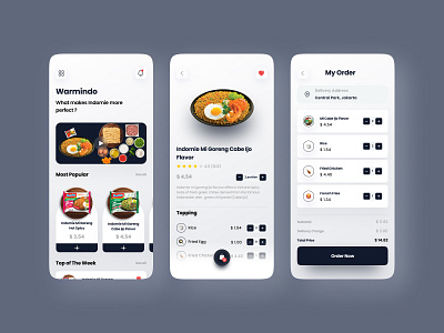 Warmindo Food App Concept app art clean delivery app delivery food design food food and drink food app food illustration ios minimal minimalist mobile shop ui uiux ux