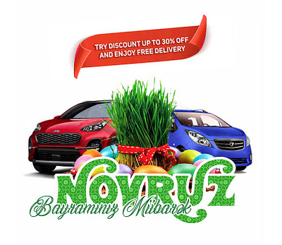 Novruz Bayram web banners for a Baku car rental company banner banner advertising banner design branding corporate design