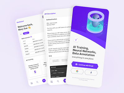 Vinne - AI & Data Annotation App UI adobe xd app card clean design clean ui dailyui dashboard data design icon illustration ios layout minimal mobile mobile app neural network ui ux vector