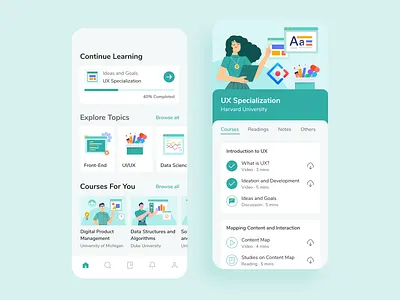 TechGate: Tech Course App application ui clean ui course course app design figma inspiration learning app mobile app design mobile ui online learning ui inspiration ui ux