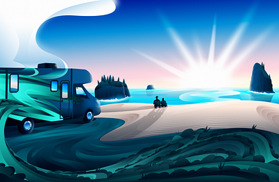 Seattle Met Spread adventure beach illustration magicmuir nature nature illustration ocean travel illustration vector